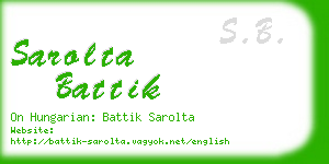 sarolta battik business card